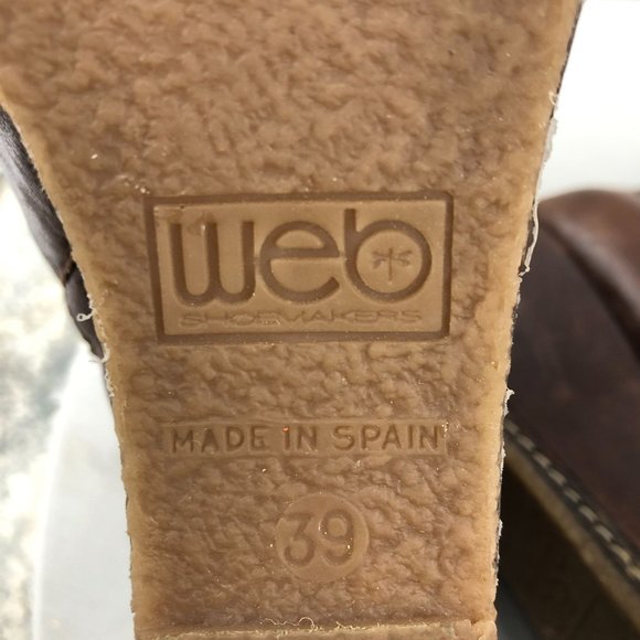 Eric Michael Women's EU 39 (8.5-9) Lena Brown Leather Buckle Wedge Ankle Booties - Picture 12 of 14